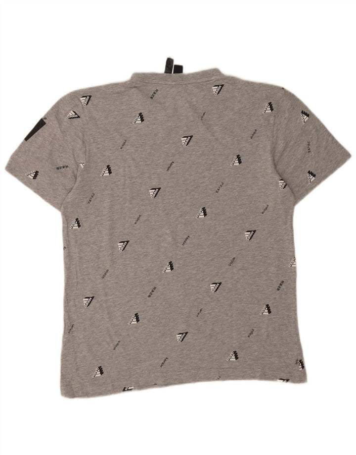 Tricou grafic ADIDAS pentru bărbați Top din bumbac gri mediu