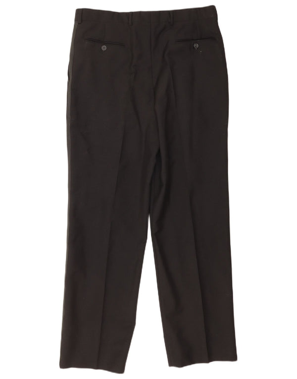 Pantaloni de costum vintage pentru bărbați IT 50 Large L34 L32 Lână neagră