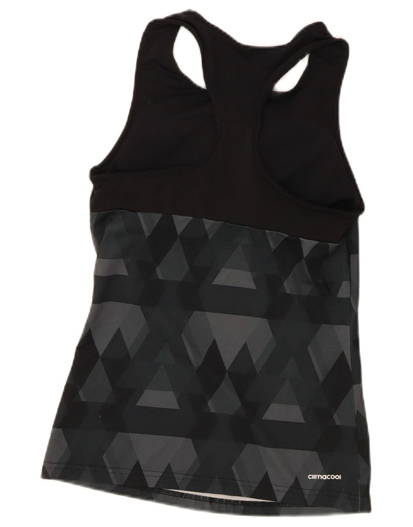 Vesta grafică pentru femei Adidas UK 8 Small Negru Geometric Poliester Sport