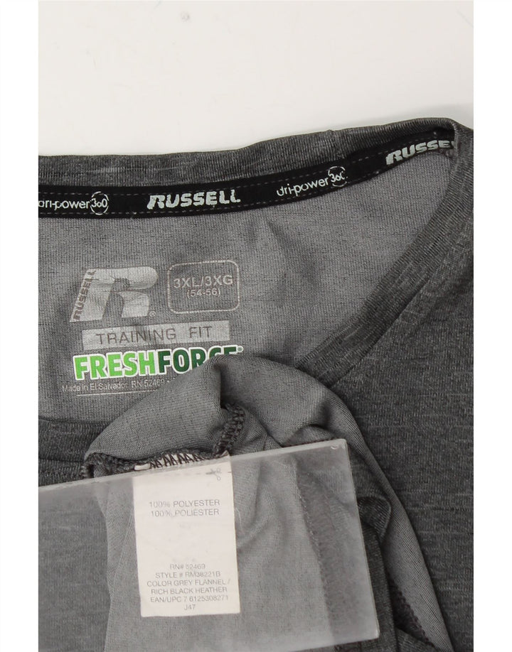 RUSSELL ATHLETIC Tricou pentru bărbați Dri-Power Top 3XL Gri poliester cu pături