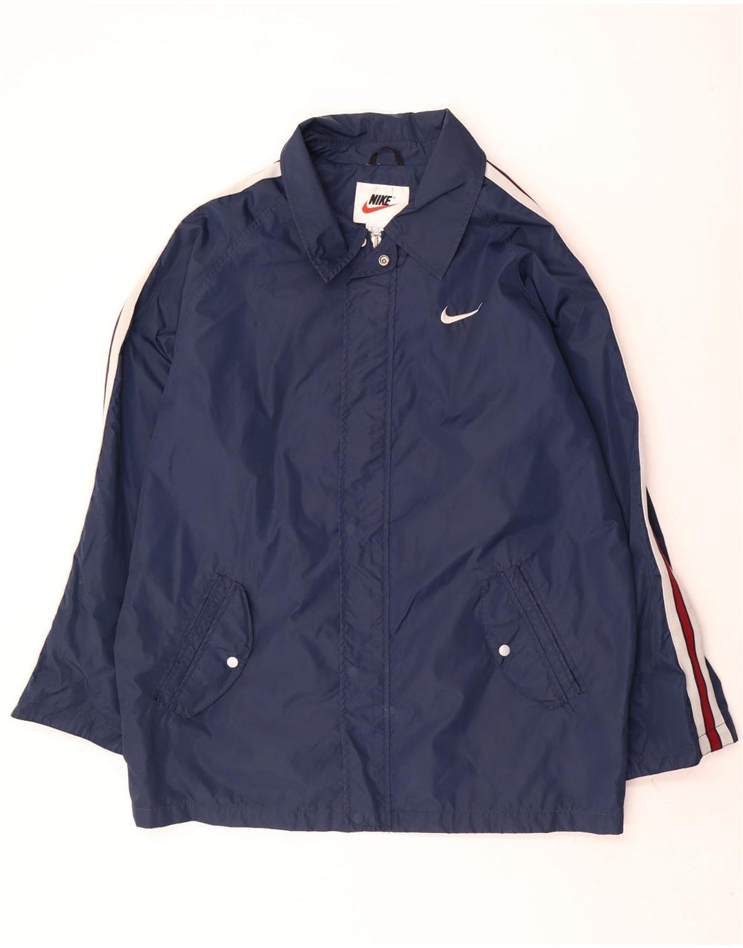 Jachetă de ploaie Nike pentru bărbați UK 42 XL, albastru bleumarin, nailon cu dungi