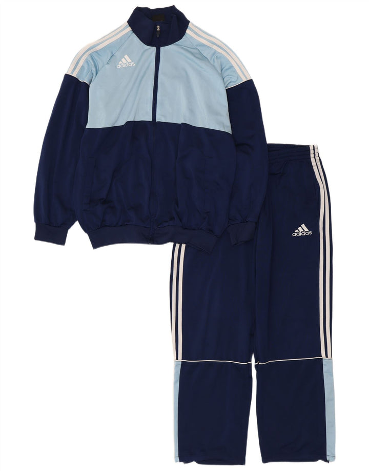 Trening complet pentru bărbați ADIDAS UK 40/42 Medium bleumarin poliester color bloc