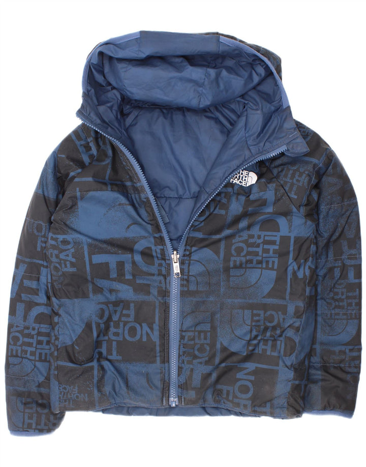 The North Face Boys Graphic Reversibilă căptușită Jachetă 7-8 ani Small Blue