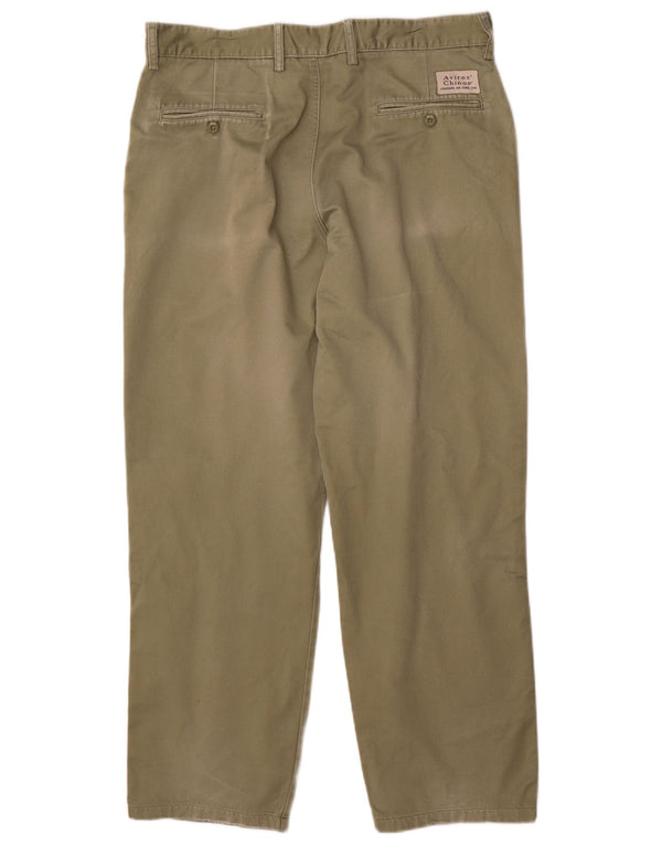 Pantaloni chino drepți pentru bărbați Avirex W36 L29 bumbac verde