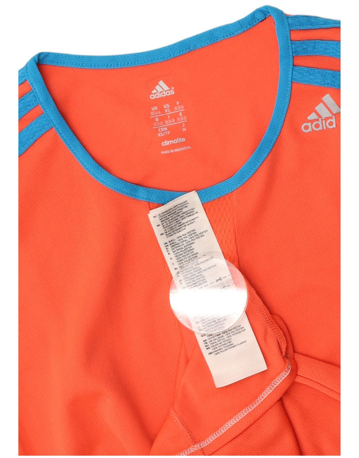 Tricou ADIDAS Climalite pentru femei, UK 4/6 XS, poliester portocaliu