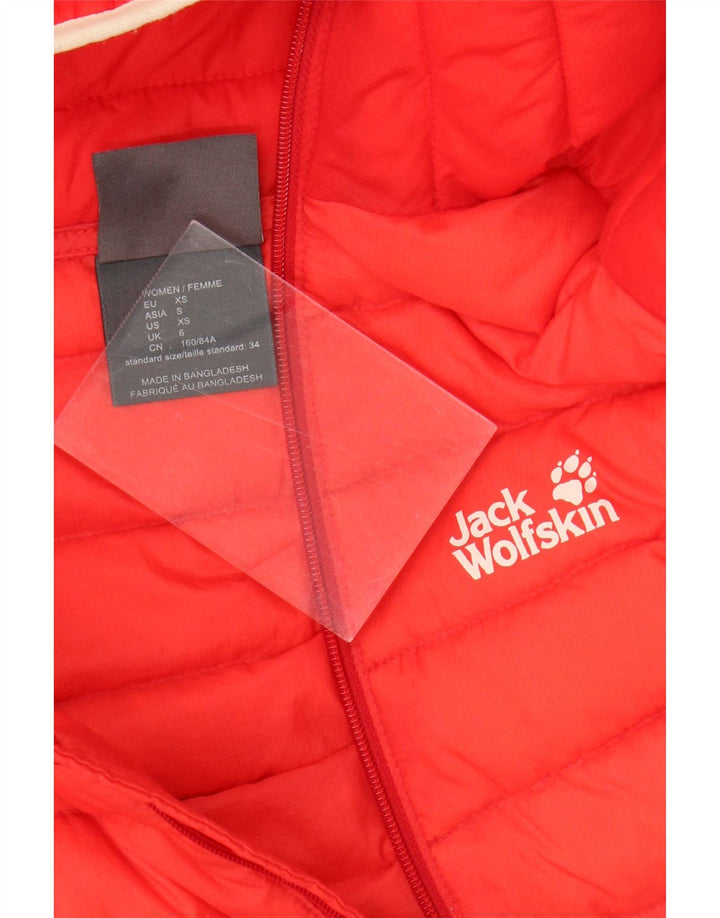Jack Wolfskin Jachetă căptușită cu glugă pentru femei UK 6 XS Roșu din poliamidă color bloc