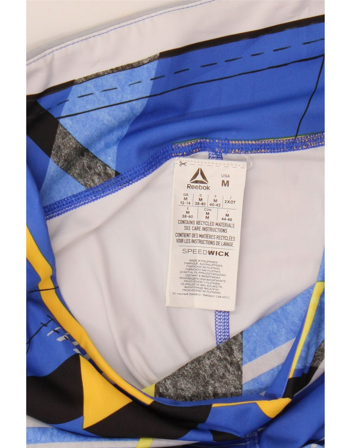 Leggings pentru femei REEBOK Marea Britanie 12/14 Poliester geometric geometric albastru mediu