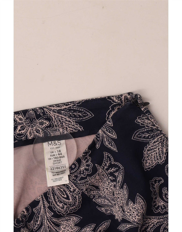 Marks & Spencer Pantaloni Capri cu model abstract pentru femei UK 16 Large W34 L19