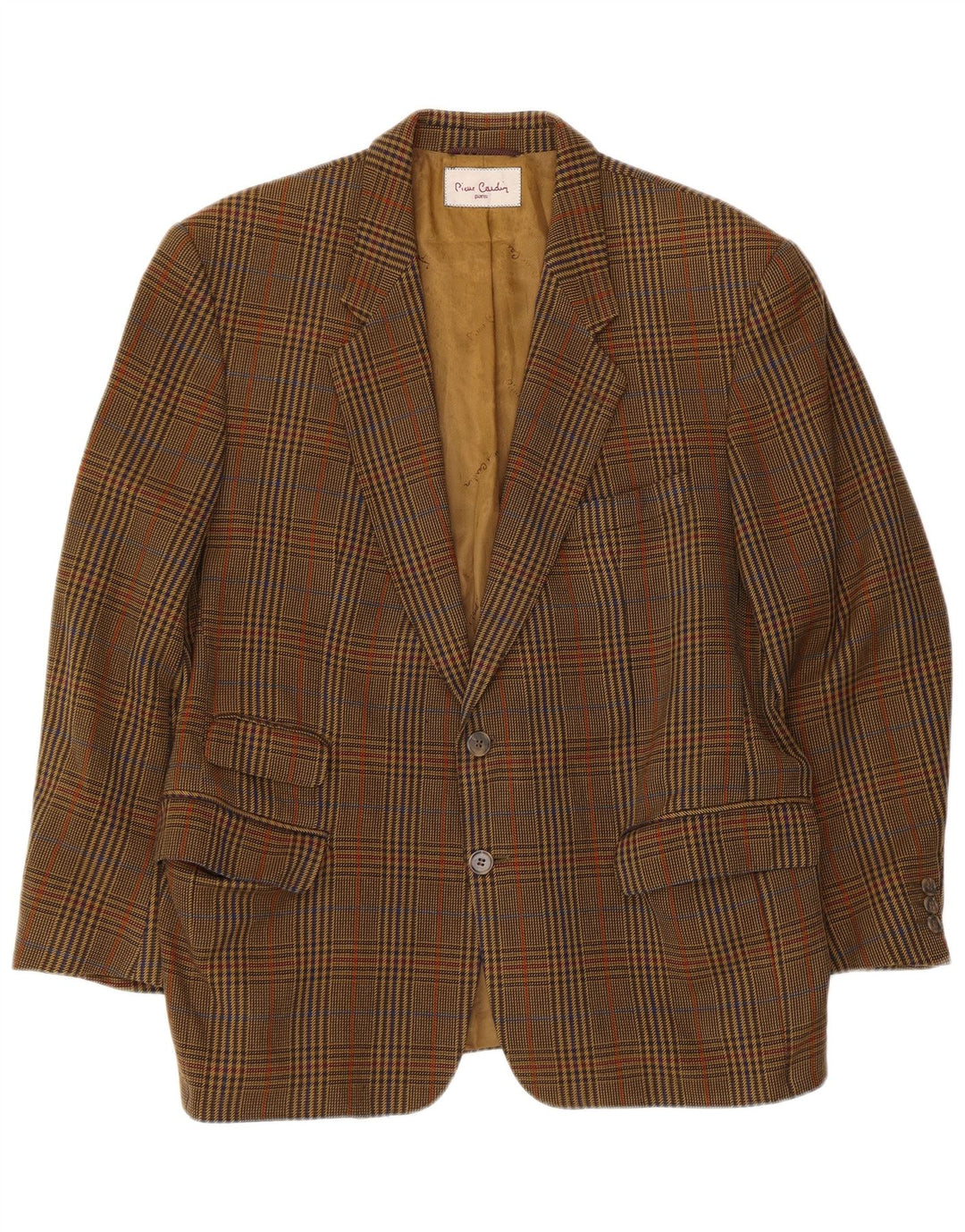 Jachetă Blazer pentru bărbați Pierre Cardin cu 2 nasturi UK 40 Mare maro Houndstooth
