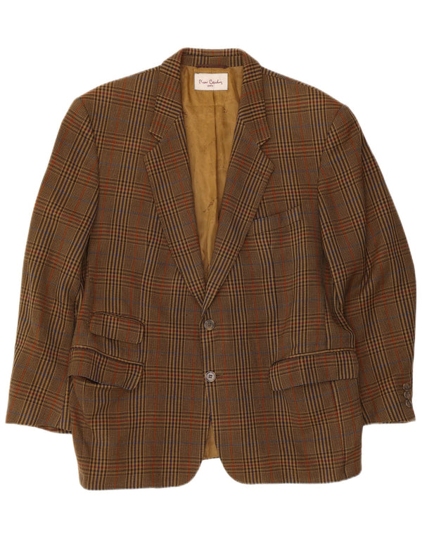 Jachetă Blazer pentru bărbați Pierre Cardin cu 2 nasturi UK 40 Mare maro Houndstooth