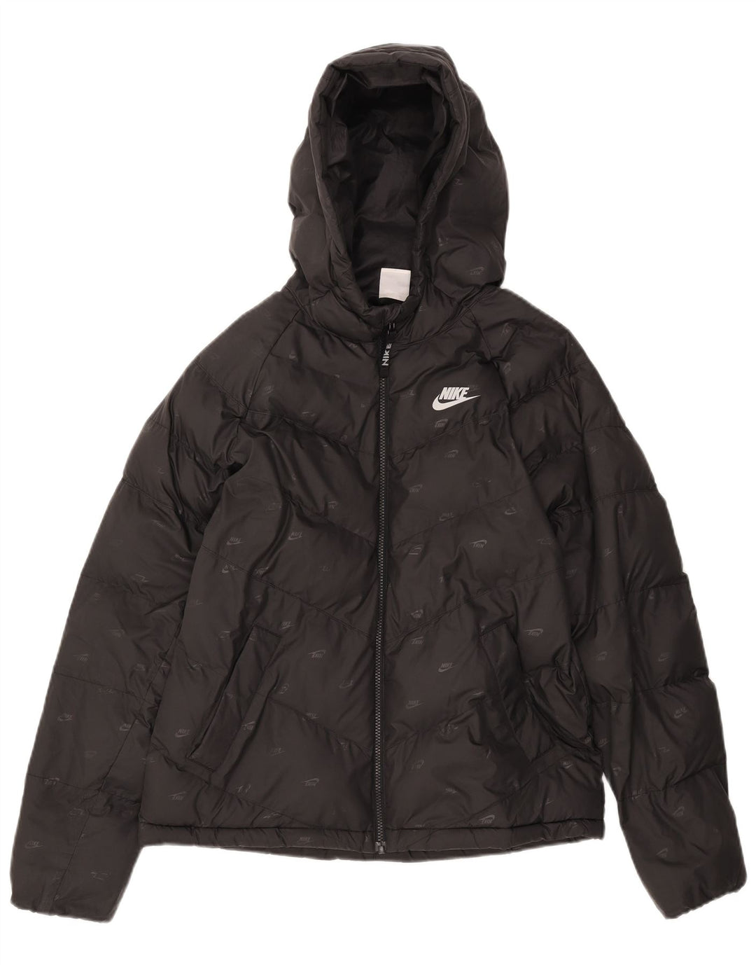 Jachetă căptușită cu glugă grafică Nike pentru băieți 13-14 ani XL poliester negru