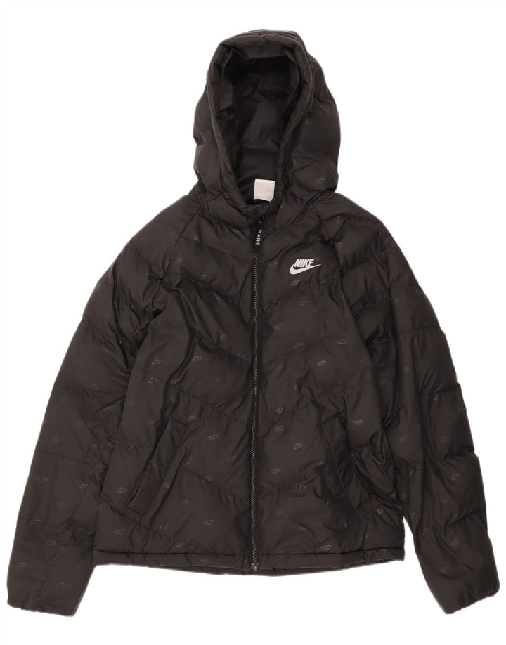 Jachetă căptușită cu glugă grafică Nike pentru băieți 13-14 ani XL poliester negru