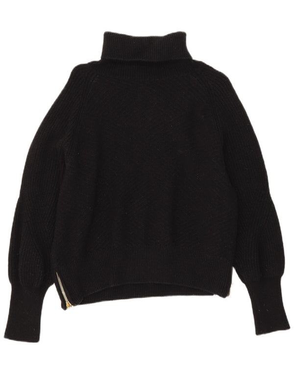 Pulover Barbour pentru femei, supradimensionat, cu gât rulat, din bumbac mic, negru, UK 10