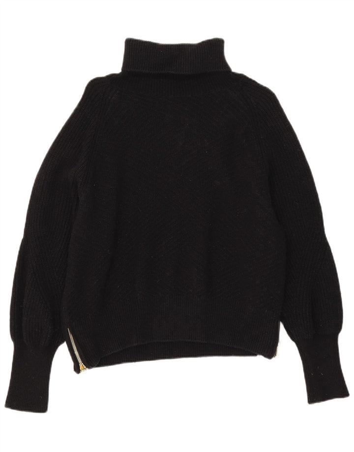 Pulover Barbour pentru femei, supradimensionat, cu gât rulat, din bumbac mic, negru, UK 10