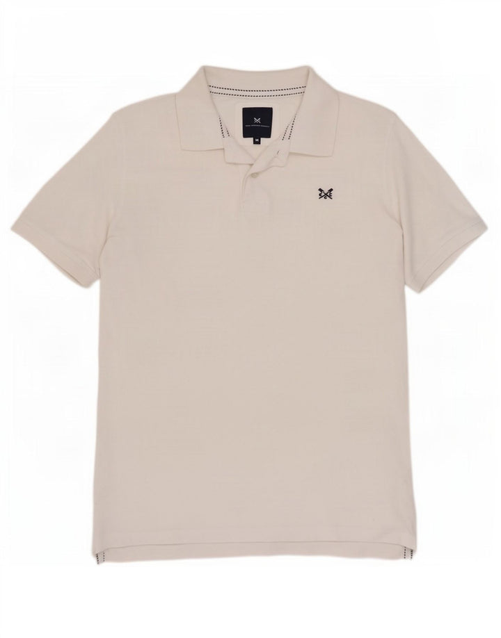 Crew Clothing Tricou polo pentru bărbați, bumbac alb mediu