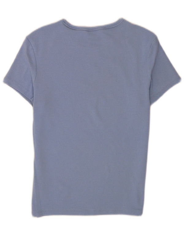 Tricou crop Tommy Hilfiger pentru femei, UK 12, bumbac albastru mediu