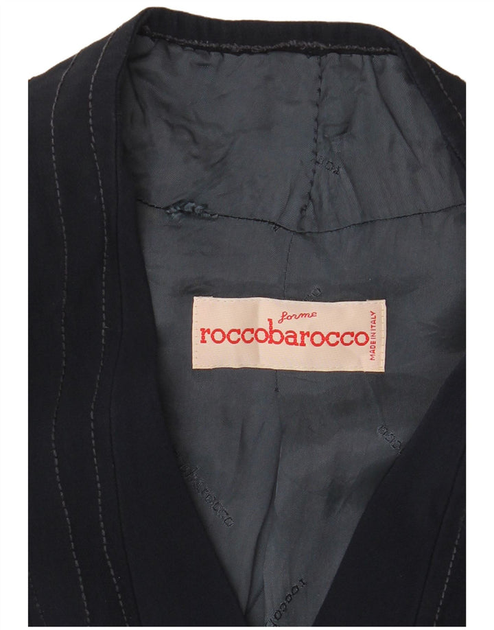 ROCCOBAROCCO Jachetă Blazer pentru femei cu 4 nasturi UK 14 Medium Bleumarin