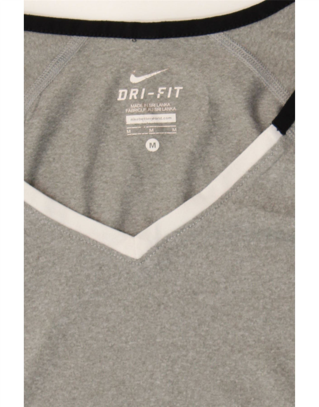 NIKE Womens Dri Fit Top Long Sleeve UK 12 Medium Grey Polyester Vintage Nike and Second-Hand Nike from Messina Hembry 