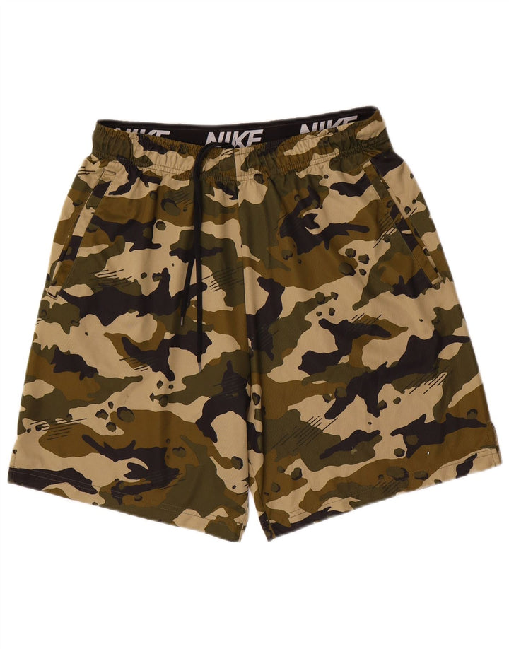 Pantaloni scurți sport NIKE Dri Fit pentru bărbați, camuflaj mari, kaki