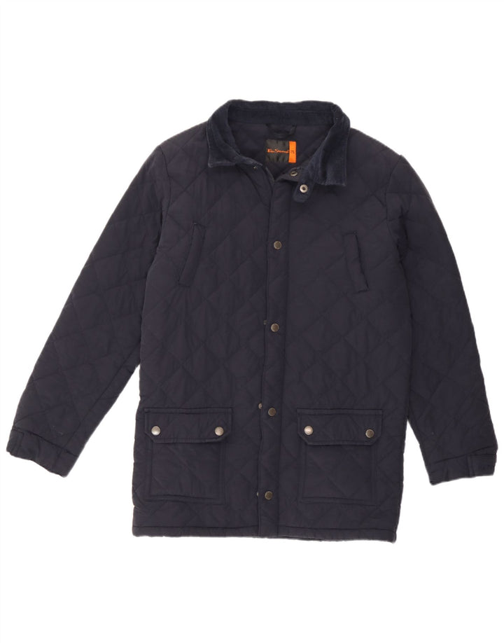 Jachetă matlasată pentru băieți Ben Sherman 11-12 ani, albastru bleumarin, bumbac clasic