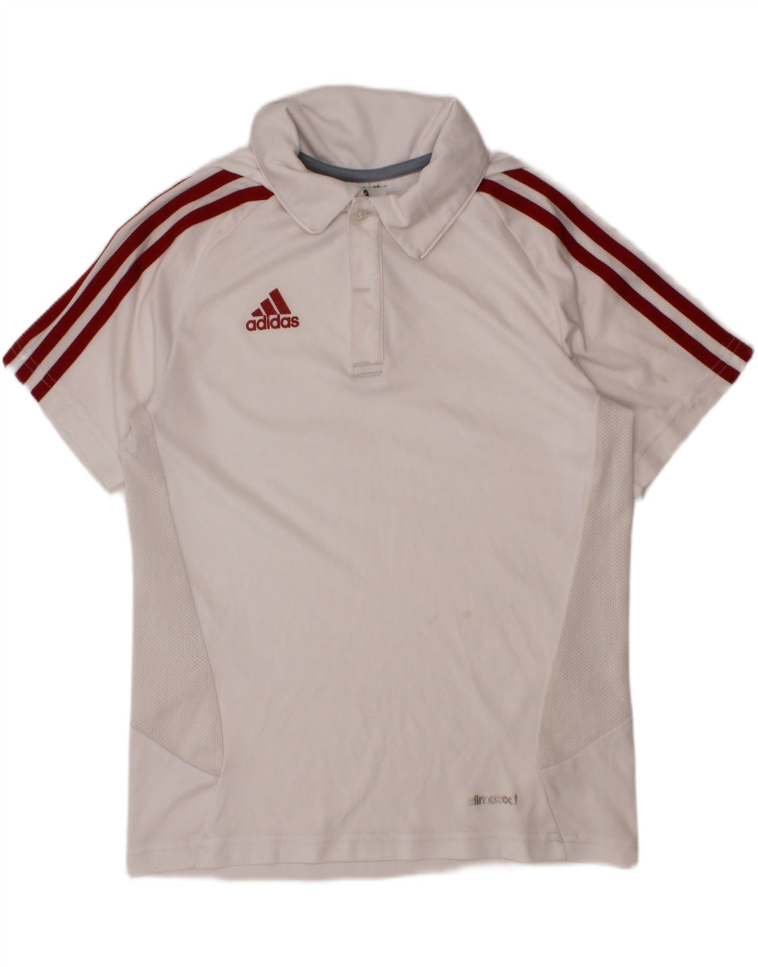 Tricou polo ADIDAS Climacool pentru baieti 9-10 ani poliester alb