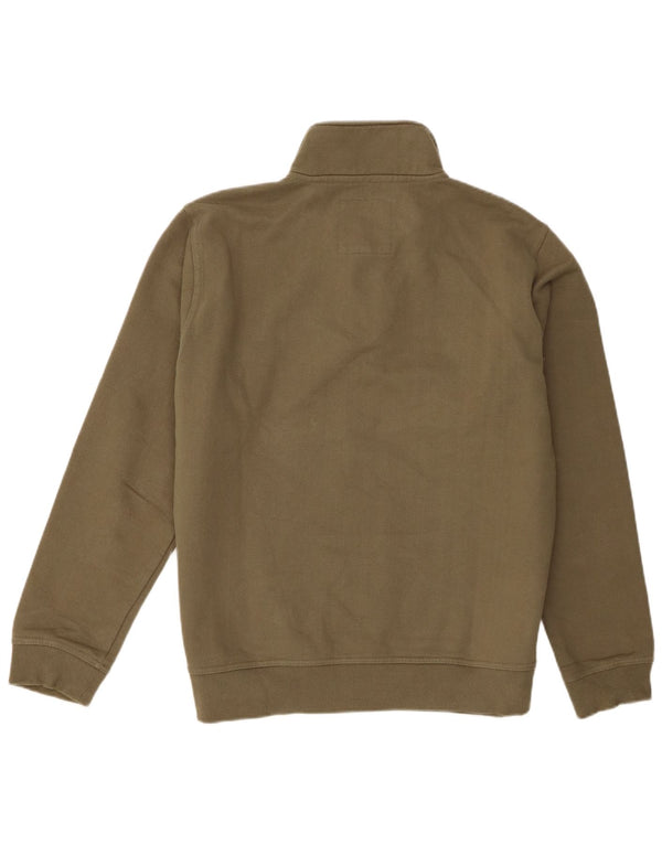 Crew Clothing Hanorac pentru bărbați cu fermoar și gât Jumper XL Kaki Bumbac
