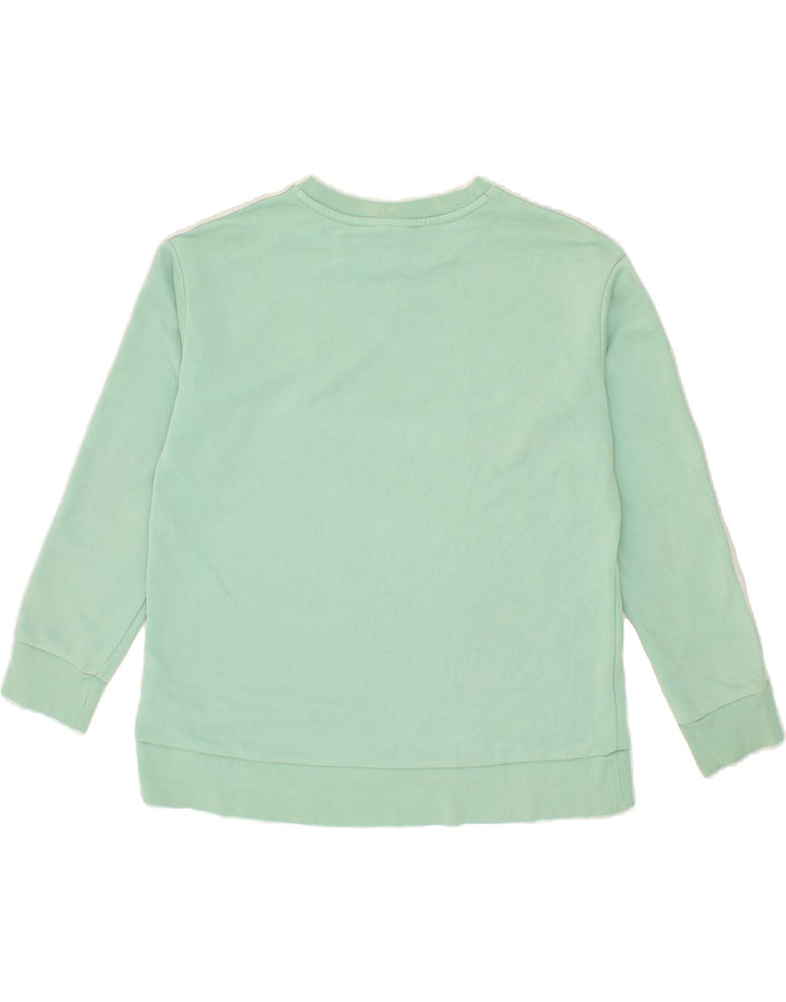 ADIDAS Womens Oversized Sweatshirt Jumper UK 8 Small Turquoise Cotton Vintage Adidas and Second-Hand Adidas from Messina Hembry 