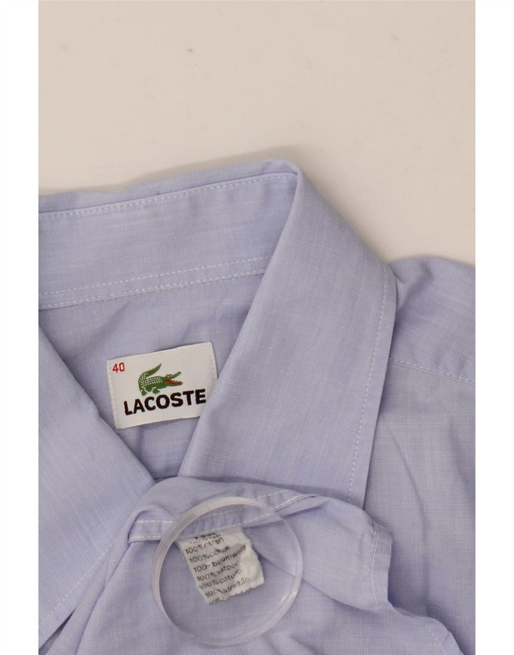 Cămașă Lacoste pentru bărbați cu mânecă scurtă, mărimea 40, bumbac albastru mediu