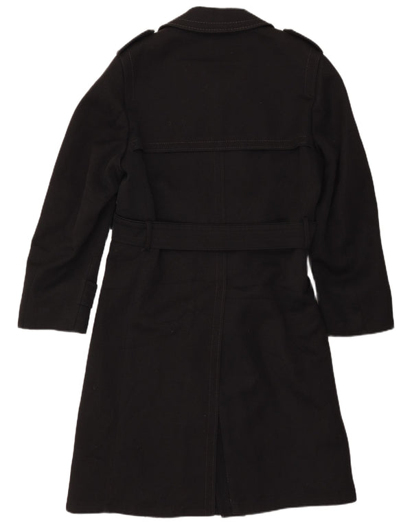 LORD Mens Trench Coat IT 48 Medium Black Wool