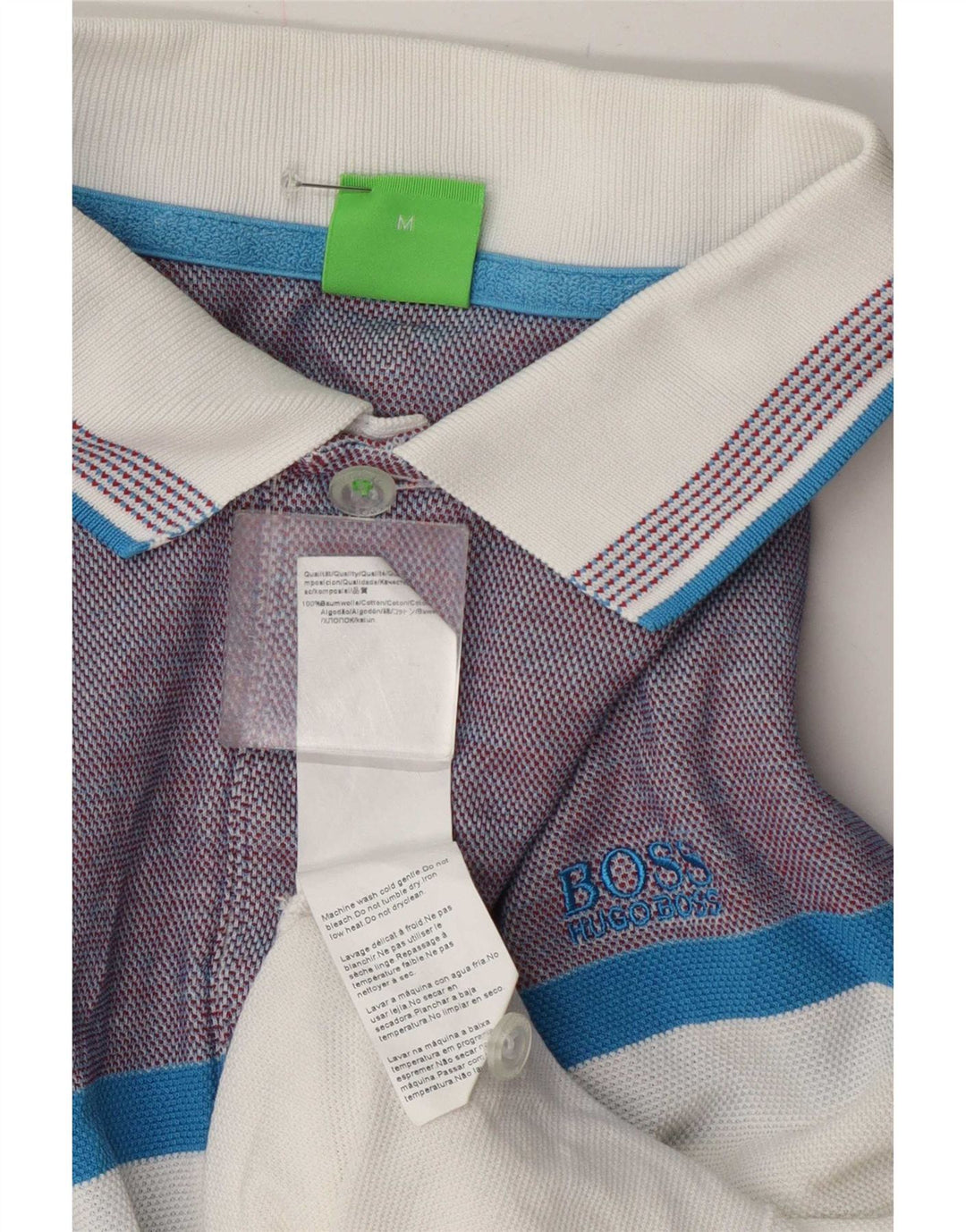 Cămașă polo Hugo Boss pentru bărbați, bumbac color bloc alb mediu