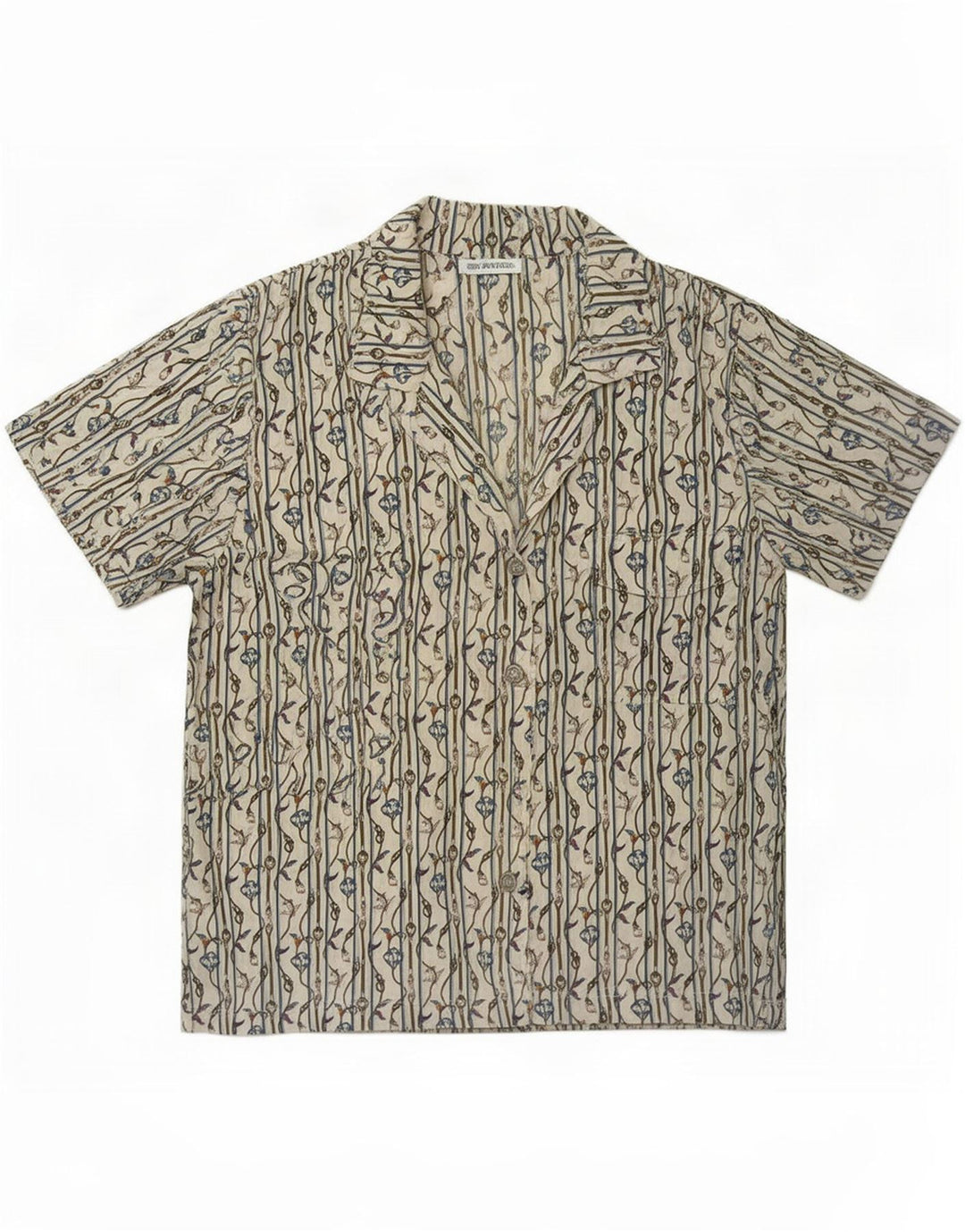 Cămașă vintage cu model abstract pentru femei UK 14 Medium White Nautical