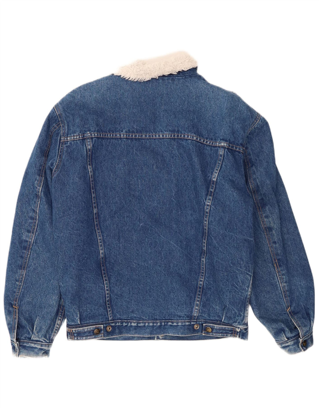 Jachetă din denim Sherpa pentru bărbați vintage UK 38, albastru mediu