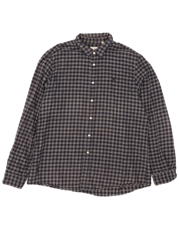 Cămașă de flanel pentru bărbați Jack Wills, de culoare clasică, XL, din bumbac vichy, albastru bleumarin