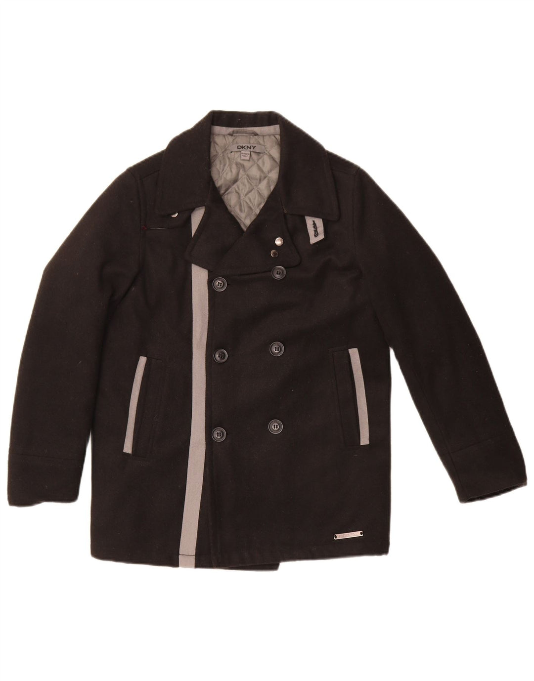 Palton pentru femei Dkny UK 10, mic, negru, poliester color bloc