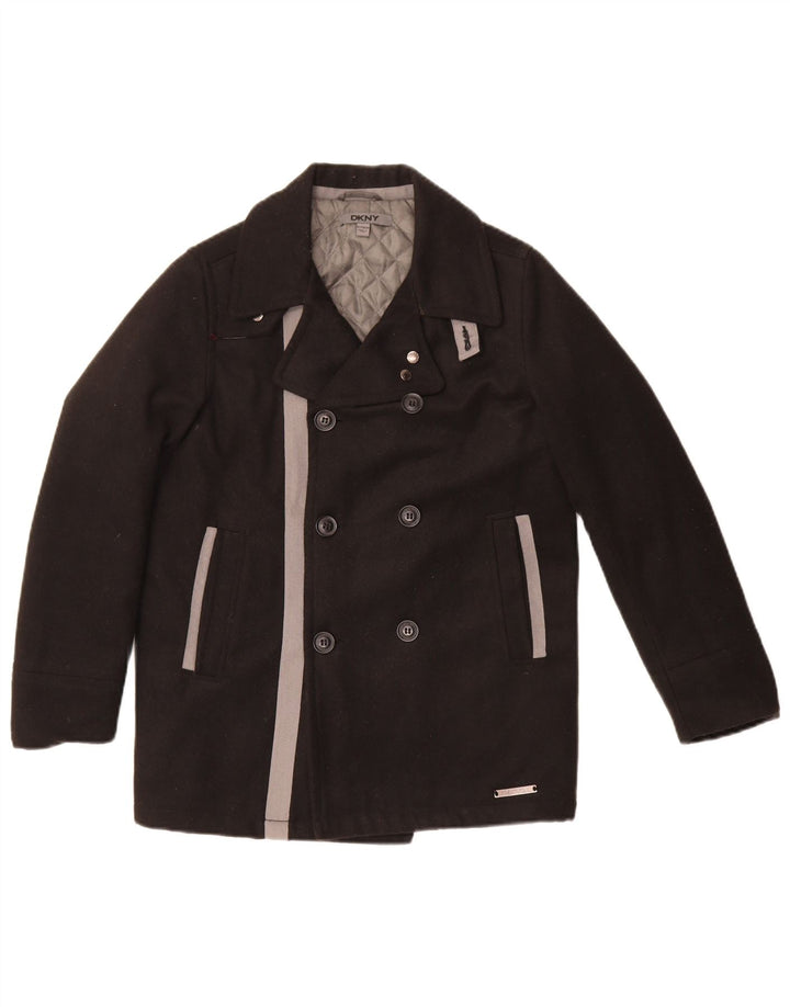Palton pentru femei Dkny UK 10, mic, negru, poliester color bloc