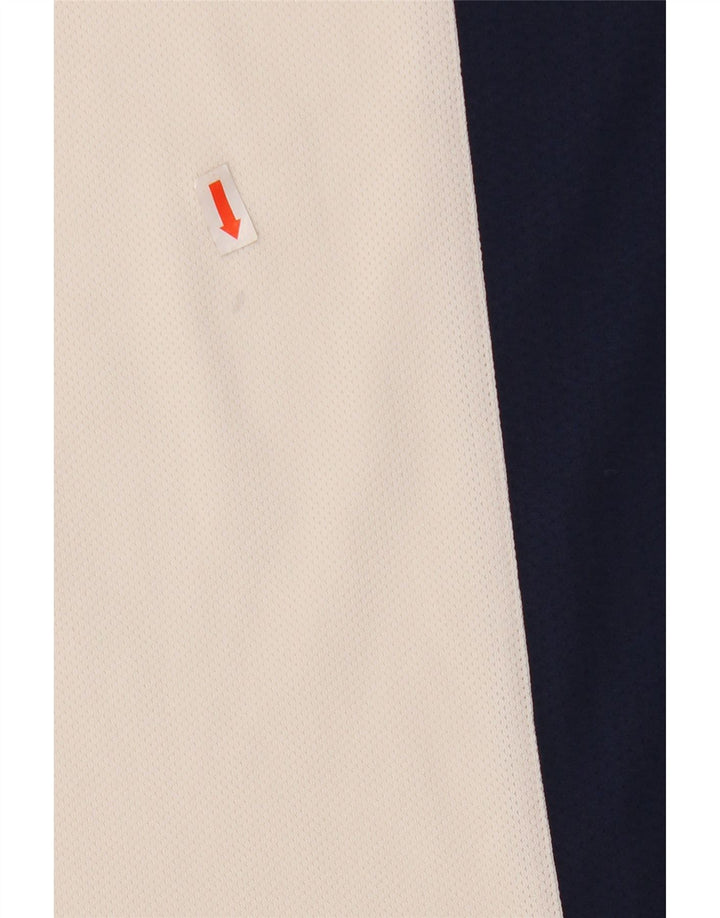 Tricou Adidas pentru bărbați, cu fermoar și gât, Top mare, alb, din poliester