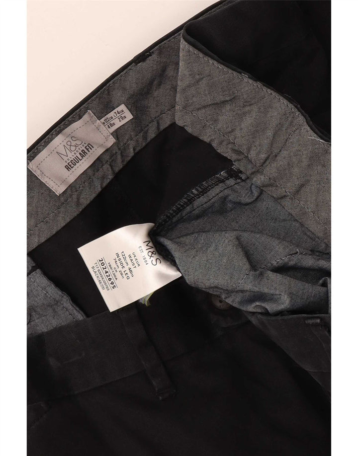 Pantaloni scurți chino pentru bărbați Marks & Spencer, cu ajustare normală, W48 4XL, bumbac negru