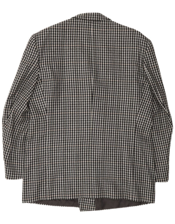 Jachetă pentru bărbați VINTAGE cu două piepturi EU 56 3XL Black Herringbone