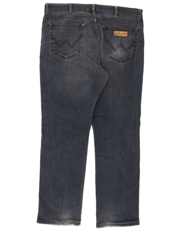 Blugi drepti pentru bărbați Wrangler W38 L32 bumbac bleumarin