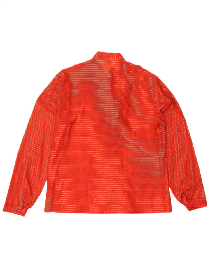 Bluză Vintage pentru femei cu volane în față Top IT 48 XL Poliester cu dungi roșii