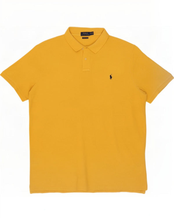 Polo Ralph Lauren pentru bărbați, personalizat, slim fit, bumbac galben 2XL