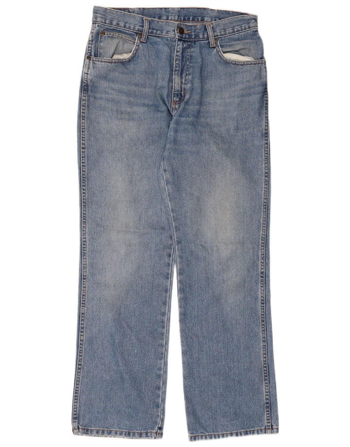 Blugi drepti WRANGLER pentru bărbați, cu ajustare normală, W32 L30, bumbac albastru