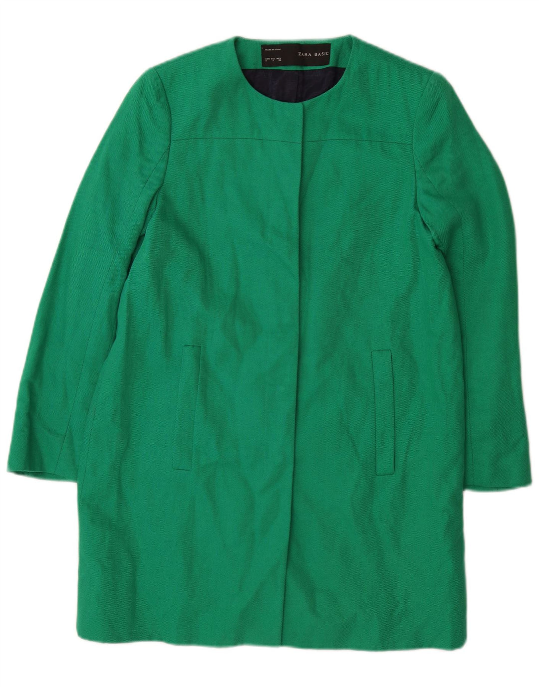 Pardesiu pentru femei Zara UK 10 mic verde bumbac