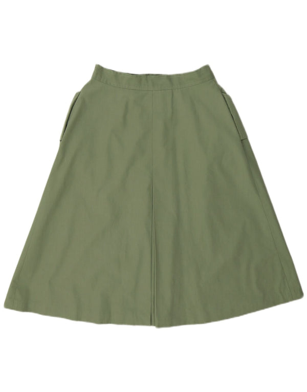 Fusta de damă vintage în formă de A Mic W26 Poliester verde