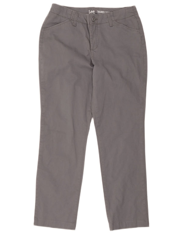 Pantaloni chino, drepti, croiți pentru femei Lee US 4 Small W30 L27 Gri