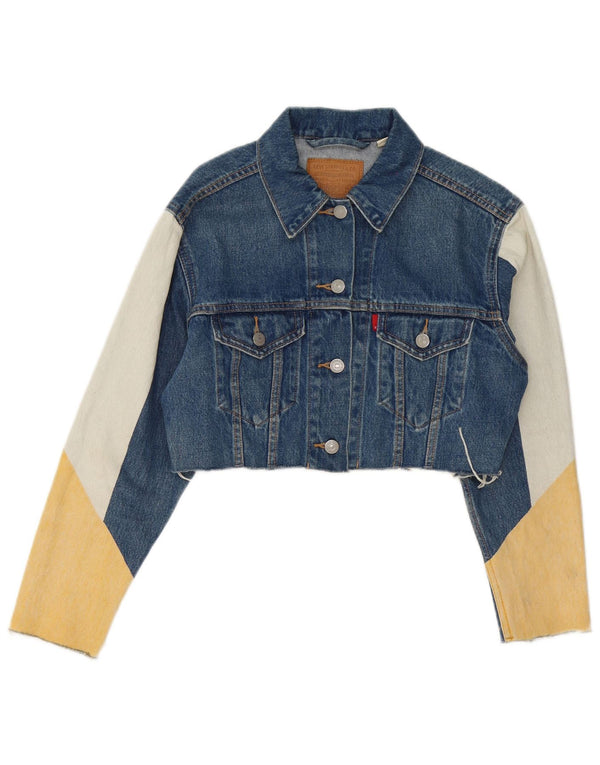 Jachetă Levi's Crop Loose Fit pentru femei UK 4 XS Blue Colourblock