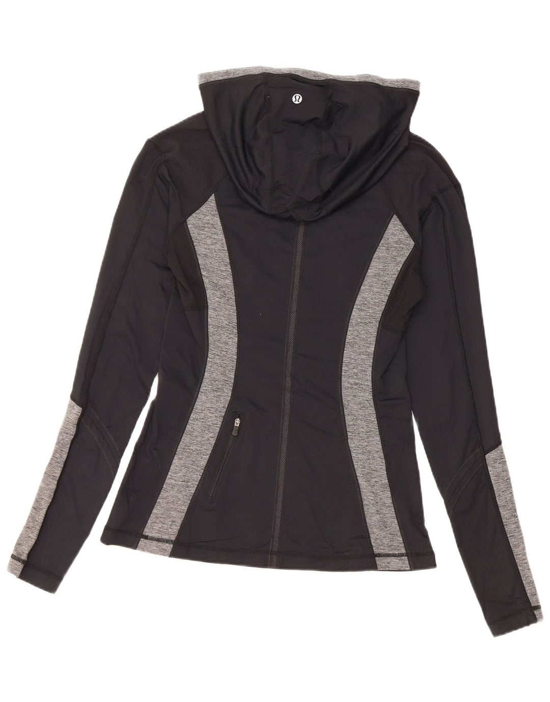 Lululemon Top cu glugă pentru femei cu mânecă lungă US 8 Medium Black Colorblock Nylon
