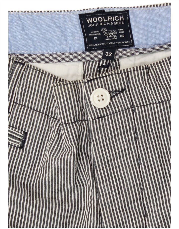 Pantaloni scurți casual pentru bărbați Woolrich W32, bumbac cu dungi gri medii