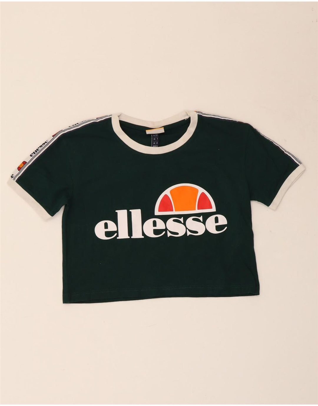 ELLESSE Tricou cu grafic crop Top UK 4 XS Bumbac verde