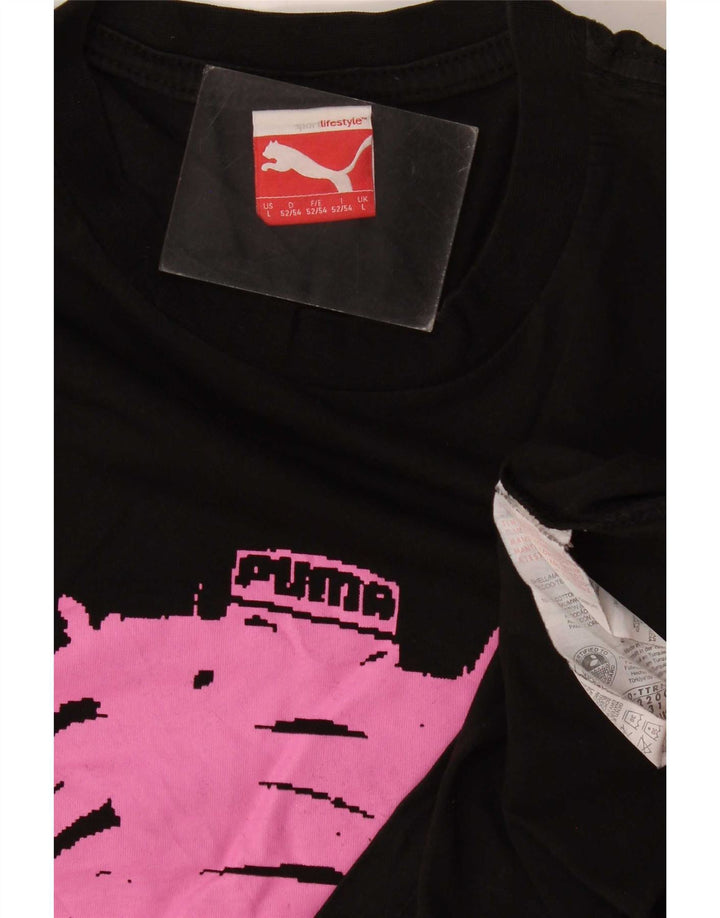 Tricou cu mânecă lungă Puma pentru bărbați, bumbac negru